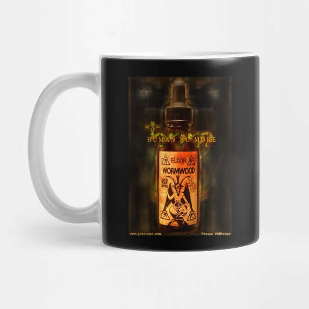 Mug & Travel Mug_WORMWOOD BOTTLE_Human No More by texaspoetrope